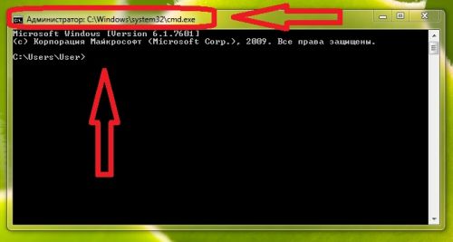 Окно программы cmd.exe